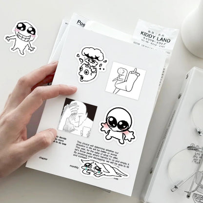 PRSTINCOL Meme Sticker Book, 36 Sheets 460+ Pcs, Black and White Funny Meme Stickers for Adults and Teens, Die Cut Vinyl Stickers for Journaling Scrapbooking DIY