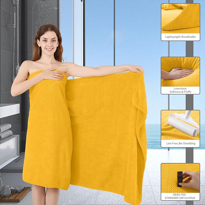 Extra Large Bath Towel Set of 4, Oversized Bath Sheet Super Soft Highly