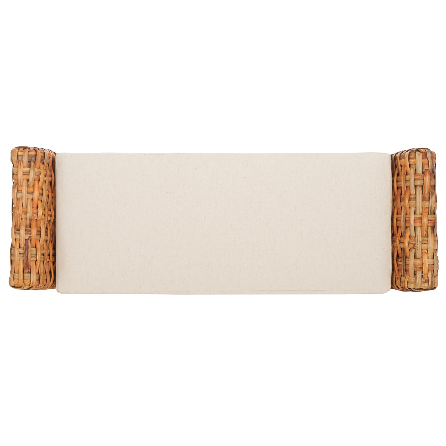 SAFAVIEH Home Collection – Palermo Natural Woven Accent Bench with Cushioned Seat, Transitional Organic Bench for Bedroom, Entryway or Living Room (FOX6533B)