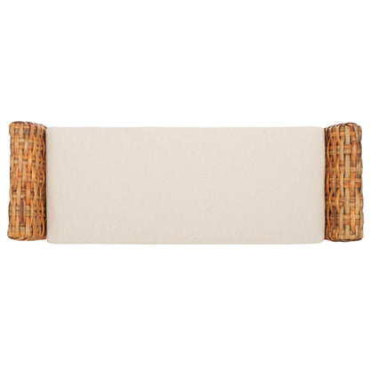SAFAVIEH Home Collection – Palermo Natural Woven Accent Bench with Cushioned Seat, Transitional Organic Bench for Bedroom, Entryway or Living Room (FOX6533B)