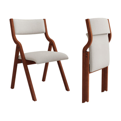 YOPTO Folding Wooden Chairs Set of 2 with Padded Seat,Portable Dining Chairs W/Ergonomically Designed Back and Cushion,for Dining Room,Restaurant,Kitchen,Office