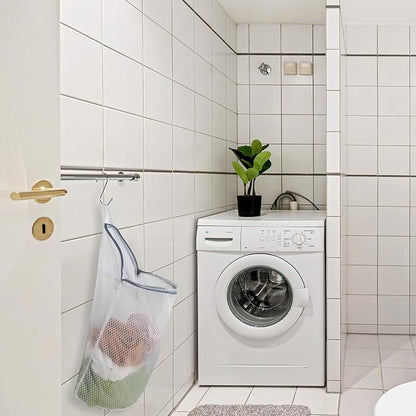 2Pcs Mesh Hanging Laundry Bags for Washing Machine, 15 X 12 inch Wash Bag for