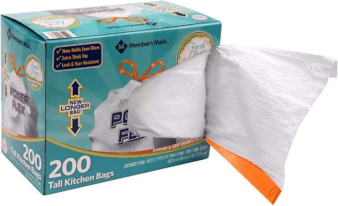 Members Mark 13 Gal Power Flex, Leak Protection, Tall Kitchen Simple Fit