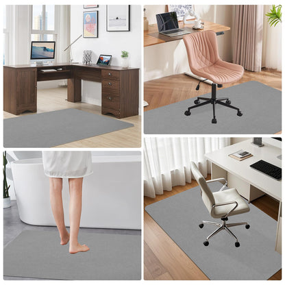 Office Chair Mat for Hardwood Floor & Tile Desk Mat for Rolling Chairs Protect Hardfloor Desk Area Rug for Workstations, Durable Chair Mat for Home and Office Use (Light Grey, 36X55 in)