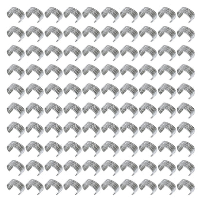 Qimoo Leather Rope Clip, 100pcs Silver Cylindrical Crimping Cord Crimps 9x13mm String Leather Cord Fastener for Leather Tassel Bracelet Necklace Jewelry Making