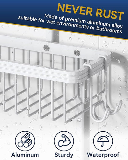 YASONIC Shower Caddy Hanging, Never Rust Shower Organizer Hanging, Aluminum