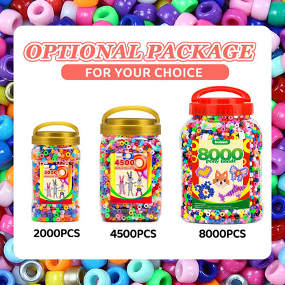Iooleem Pony Beads(4500pcs Candy Macaroon Pony Beads), Beads for Bracelets Making, Crafts, Beading Supplies, Friendship Bracelets Making.