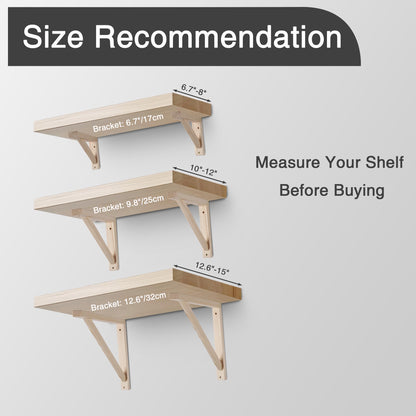 OVOV 4 Pack Wall Mount Wood Shelf Bracket Triangle Wooden Shelf Brackets for Plank Sconce Plug in Pendant Lamp Decorative DIY Wooden Bracket Include Mounting Screws 7 Inch