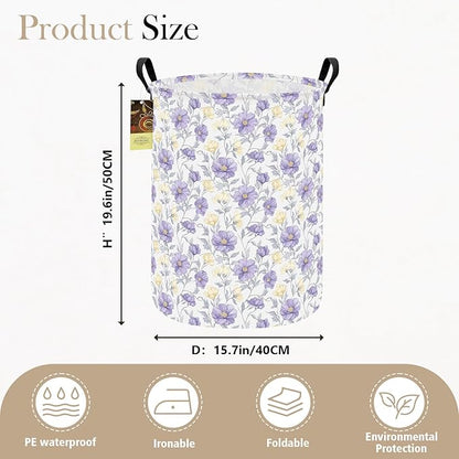 HUNRUNG Laundry Hamper, Large Canvas Fabric Lightweight Storage Basket Toy