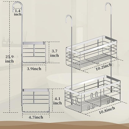 DELLAN Hanging Shower Organizer, 2-Tier Shower Rack