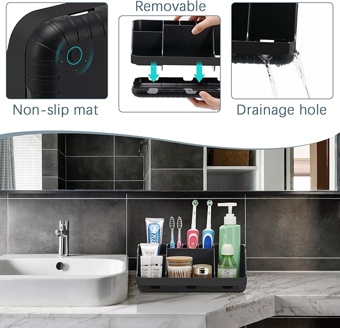 Black Toothbrush Holder