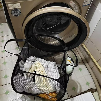Collapsible Laundry Basket, Dirty Clothes Mesh Pop Up Hamper, Small Foldable