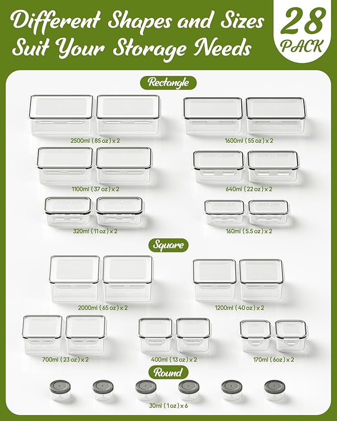 56 Piece Food Storage Containers