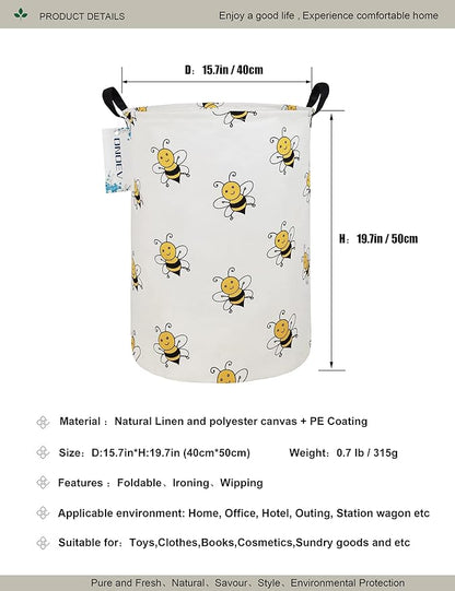 Round Folding Laundry Hamper, Canvas Basket, Nersury Hamper, Suitable
