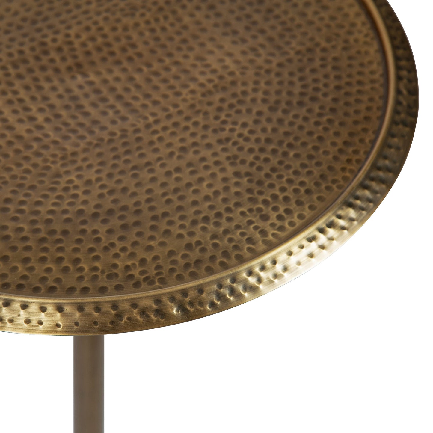 Kate and Laurel Sanzo Modern Round Pedestal Side Table, 15 x 15 x 24, Gold, Decorative End Table with Hammered Tabletop for Use as a Bedroom Nightstand or Living Room Accent