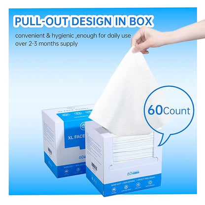 Single Use Face Towels, Ultra Soft and Thick, Disposable Makeup Remover Facial