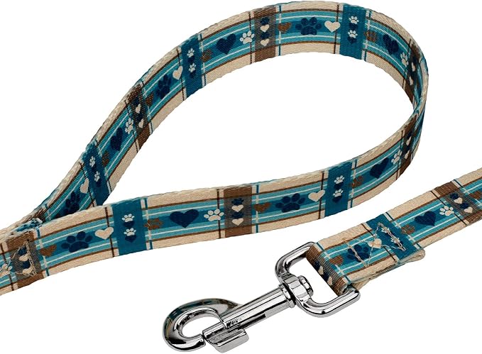 Country Brook Petz - Puppy Picnic Everyday Dog Collar and Leash - Plaid and Argyle Collection Featuring Charming Designs (5/8 Inch, Small)