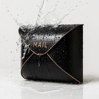 NACH Black Mailbox Wall Mount, 12.5 x 5 x 10 inch Wall Mount Mailboxes for Outside, Waterproof Mailboxes for Outside - Envelope Mailbox
