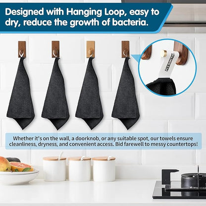 FIXSMITH Black Microfiber Cleaning Cloth -Pack of 24, Highly Absorbent Cleaning