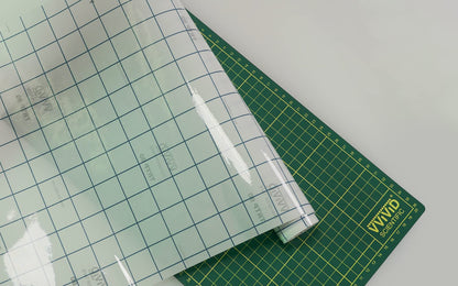 VViViD Vinyl Transfer Tape Roll Clear with Blue Alignment Grid Application Tape for Signs Crafts Decals Medium Tack (12in x 50ft)