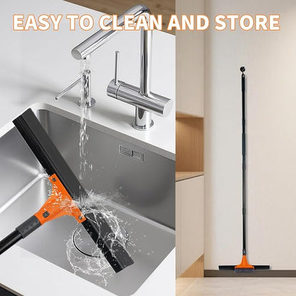 Rubber Floor Squeegee for Concrete Tile Floor, Large Water Squeegee Heavy Duty