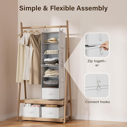 Pipishell 6-Shelf Hanging Closet Organizer