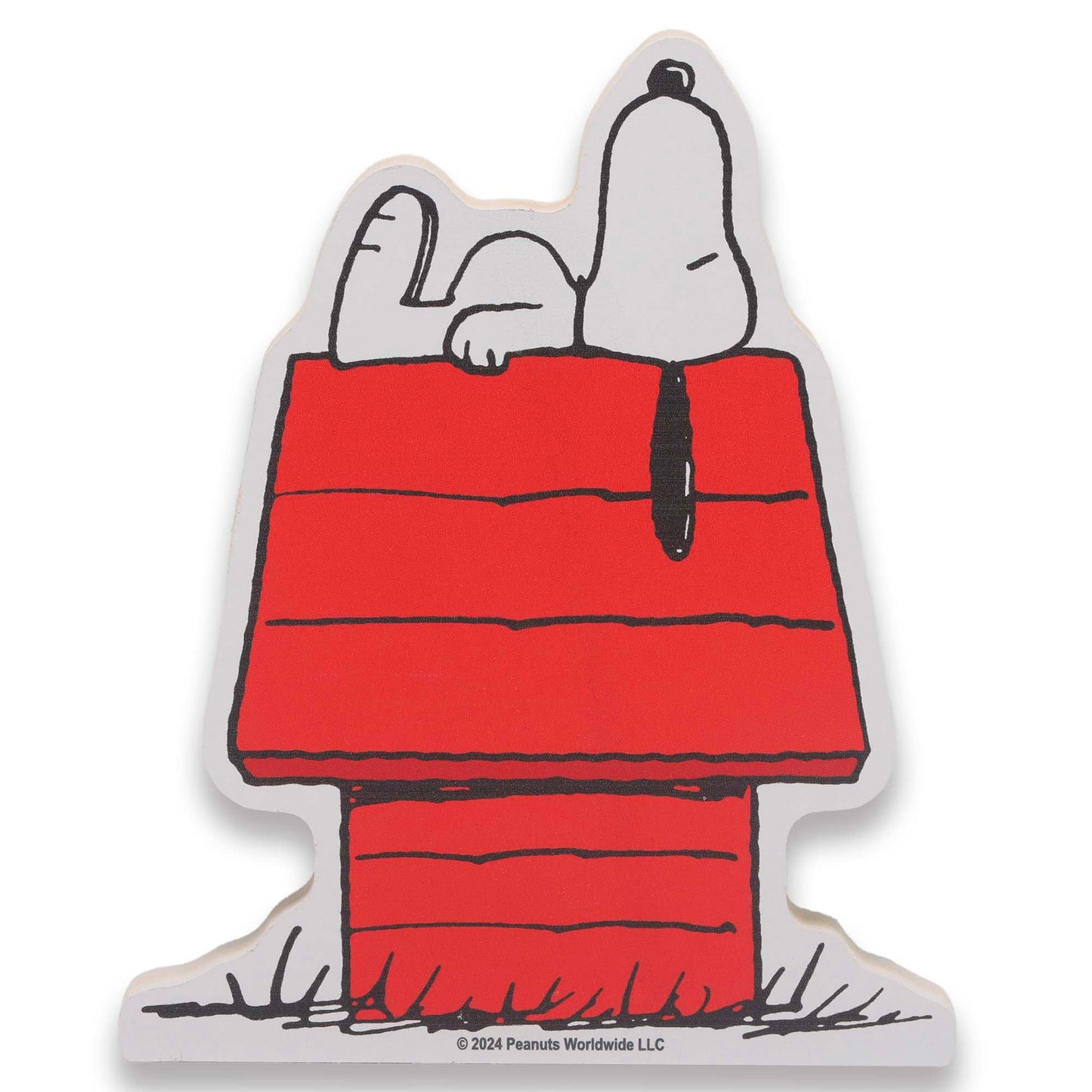 Open Road Brands Peanuts Snoopy Doghouse Nap Shelf Sitter Decor - Chunky Wood Block Snoopy Decoration for Home