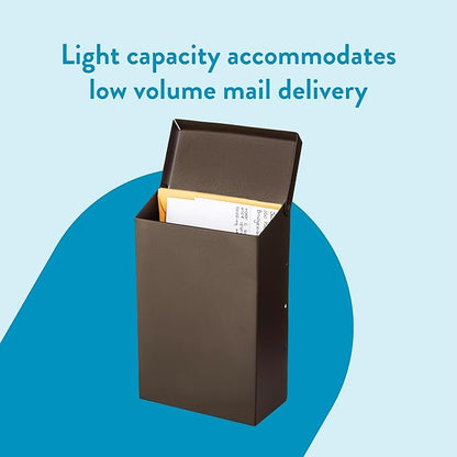 Architectural Mailboxes Modern Heritage Wall Mount Mailbox, Bronze, Small | Galvanized steel build for outside with weather-resistant outdoor construction and a rust-resistant powder-coat finish.