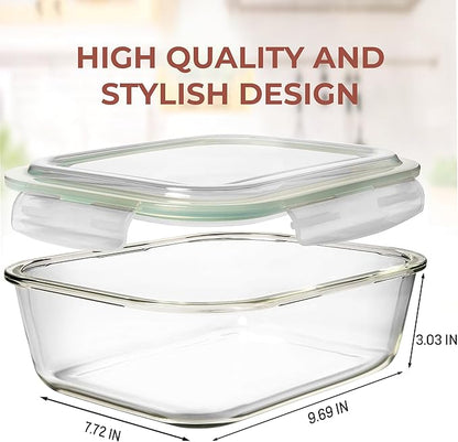Razab 10 Cups/ 80 Oz 4 Pc Glass Food Storage Containers