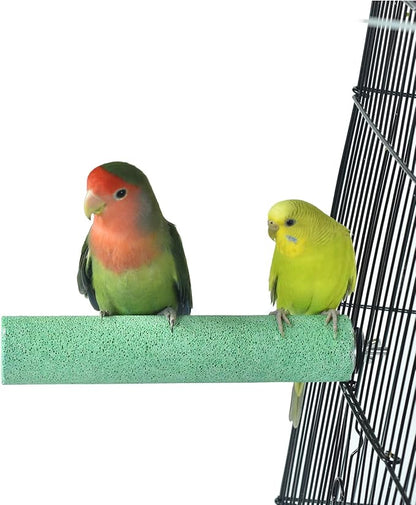 2 Pack Bird Perch Cage Stands Parrot Small Animals Beak Grinding Stone Foot Claws Trimmer Stick Parakeets Calcium Natural Chewing Toys for Small Medium Birds Budgies Conures Cockatiels Rats