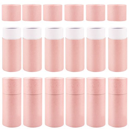 12 Pack 30ml Empty Kraft Paper Tubes Round Kraft Paperboard Jar Containers Cardboard Essential Oil Bottle Tube Box with Lid for Tea Coffee Cosmetic Crafts Gift Packaging - Pink