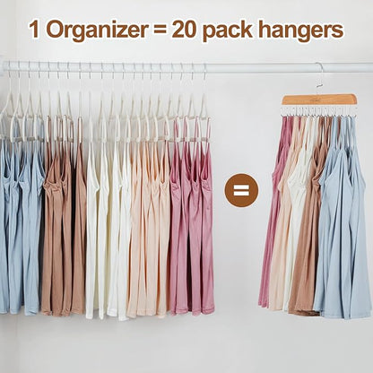 TOPIA HANGER Bra Hanger for Closet, 2 Pack Tank Top Hangers 40 Hooks Capacity
