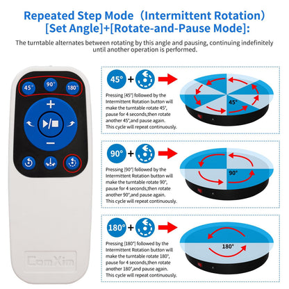 Remote Motorized Electric Turntable Rotating Display Stand Spinning Rotating Platform 360 Photography Turntable lazy susan base giratoria para for Photography,Display,3D Scan,Exhibition rotating table