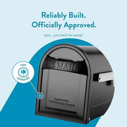 Architectural Mailboxes 8760B-10 Carlisle Postmount Mailbox, Medium, Black