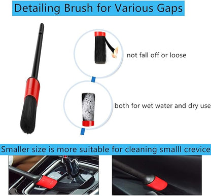 Car Interior Duster Detail Brush Cleaning Gel Kit, Soft Dash Vent Dusting Slime