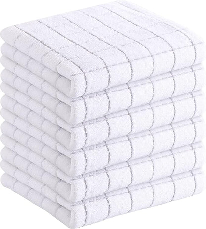 Homaxy 100% Cotton Terry Kitchen Towels, Checkered Designed, Soft and Super