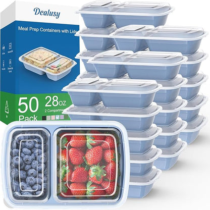 50 Pack 28 oz Meal Prep Containers Reusable