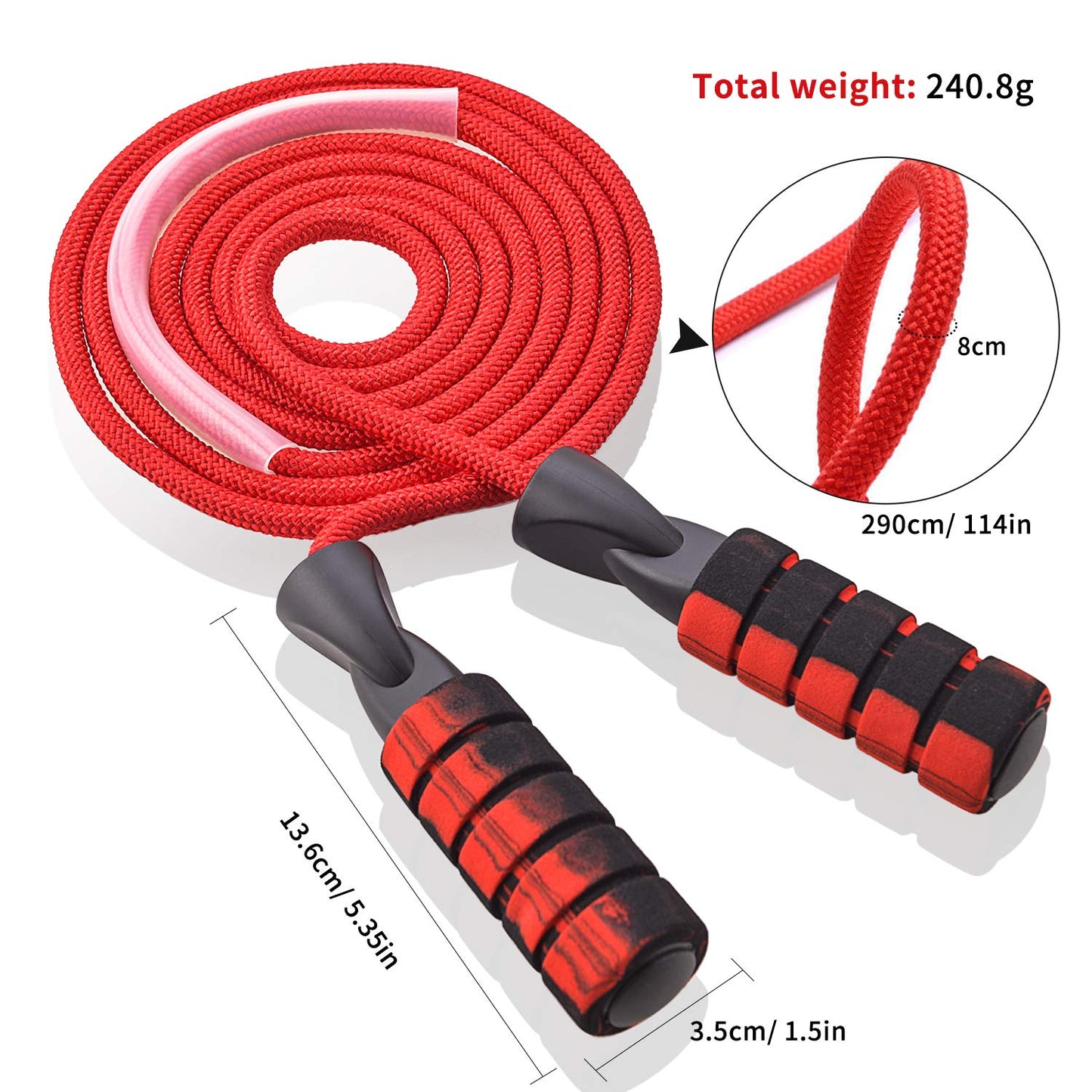 Jump rope, Professional Weighted Jump rope workout, Adjustable Tangle-Free with Ball Bearings Exerciser Jump ropes for Cardio, Endurance Training, Fitness Workouts, Jumping Exercise
