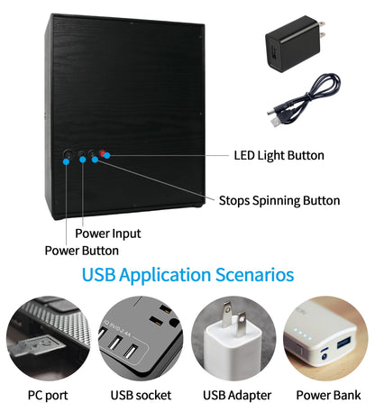 Oryx 4 Watch Winder for Automatic Watches, Rotating Watch Box 5 Rotation Modes Display Case with Extra Watches Holders and Jewelry Storage, Lockable Winders White Light USB/AC Powered Mabuchi Motor