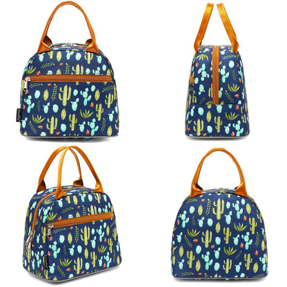 FlowFly Insulated Lunch Cooler Bag - Tote Bag Organizer for Women/Men, Cactus