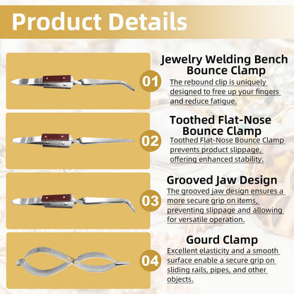 LJZP 9 Pcs Jewelry Soldering Block Kit, Include 2 Honeycomb Ceramic Blocks 3 Tweezers 1 Copper Tong 1 Metal Clip 2 Storage Bag, Soldering Board Plate for for Jewelry Making Tool Supplies