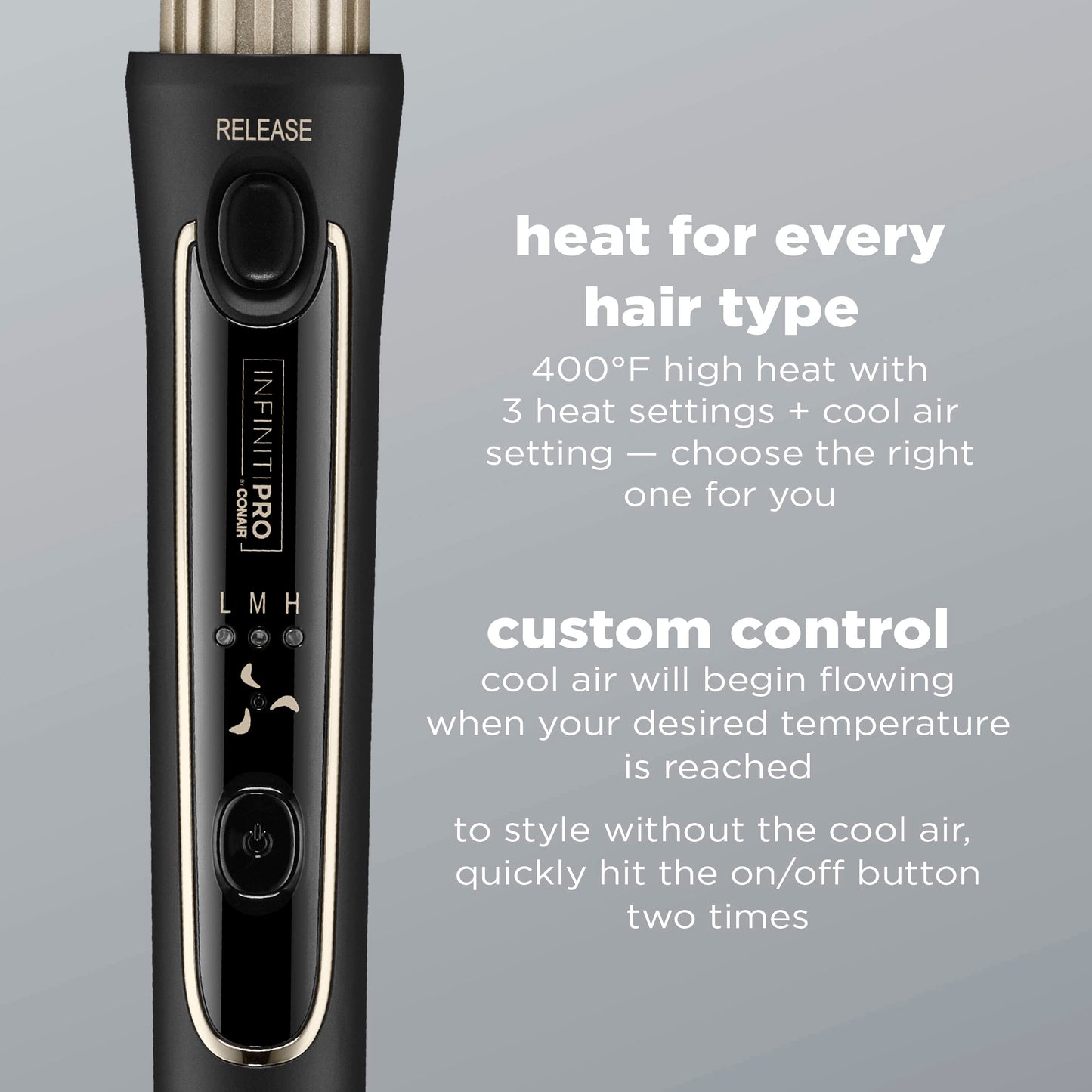 INFINITIPRO BY CONAIR 2-in-1 Cool Air Curling Iron and Flat Iron Luxe, Protects Against Damage and Locks in Style for Effortless Long Lasting Curls, Waves & Straight Looks with One Tool