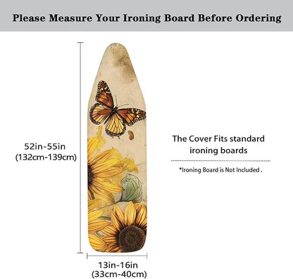 Sunflower Butterfly Easy Installation 15x54 Ironing Board Cover and Pad and
