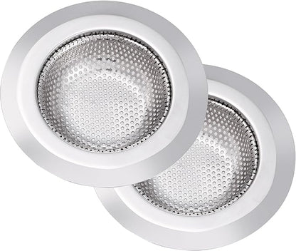 2Pcs Kitchen Sink Drain Strainer, Stainless Steel Kitchen Sink Strainer