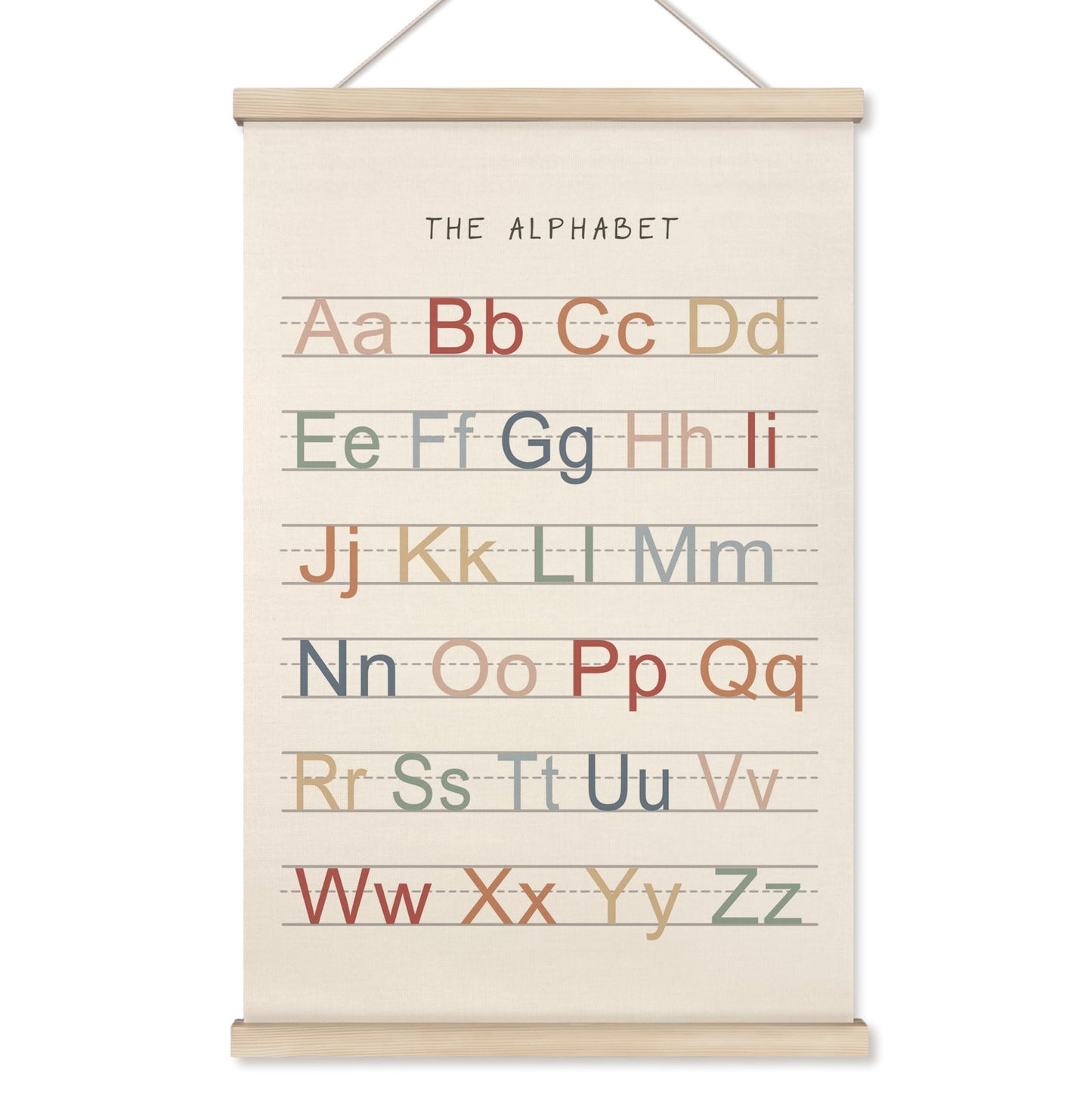 HRQKO Alphabet Poster Hanger Frame, Boho ABC Wall Art with Wooden Frames, Nursery Toddler Playroom Wall Decor, 16x24 inch