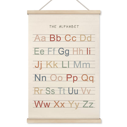 HRQKO Alphabet Poster Hanger Frame, Boho ABC Wall Art with Wooden Frames, Nursery Toddler Playroom Wall Decor, 16x24 inch