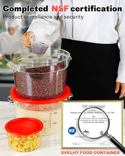6QT NSF Round Food Storage Containers