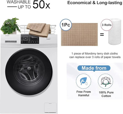 Mordimy 100% Cotton Terry Cloth Kitchen Towels, Super Soft and Absorbent Dish