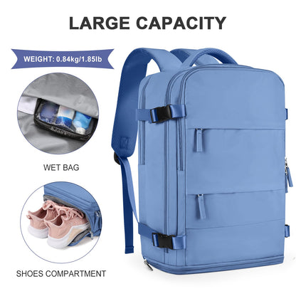 coowoz Travel Backpack Carry On for Women Man Gym Backpacks with Laptop Compartment Mochila de Viaje Teacher Personal Item Backpack Airplane Accessories Must Haves Grey Small