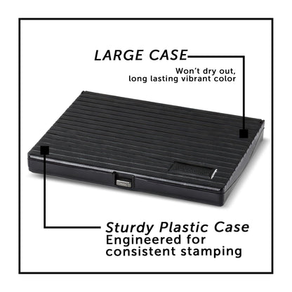 Infusion Large Stamp Ink Pad 5" x 7" – Navy Blue Ink Pad for Rubber Stamps, Even Coverage, Crisp Impressions, Long Lasting for Office, Business, Mailing & Craft Use